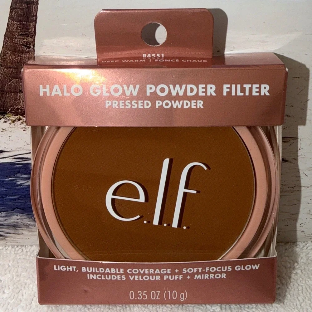 ELF Halo Glow Powder Filter Pressed Powder Deep Warm Finishing New